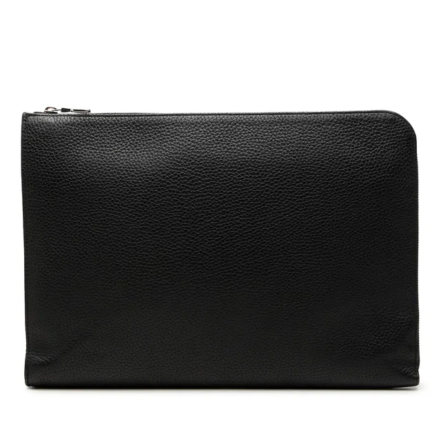 Black Louis Vuitton Taurillon Pochette Jour GM Clutch Bag in Black Leather from Designer Revival