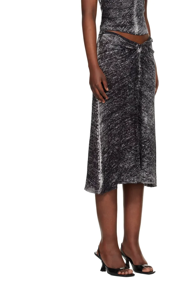 Diesel Gray M-Livette Midi Skirt, photo 2 of 4 from SSENSE