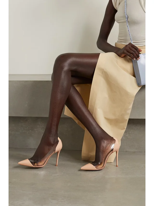 GIANVITO ROSSI Plexi 105 patent-leather and PVC pumps in Beige, photo 2 of 2 from NET-A-PORTER (Canada)