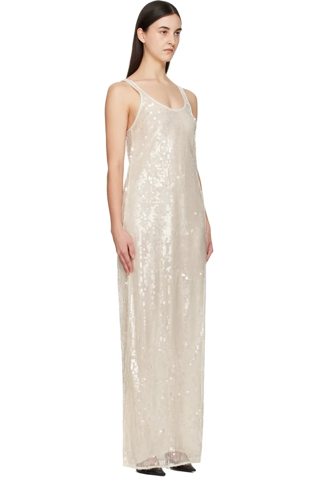 Stella McCartney Off-White Sequins Tank Maxi Dress, photo 2 of 2 from SSENSE