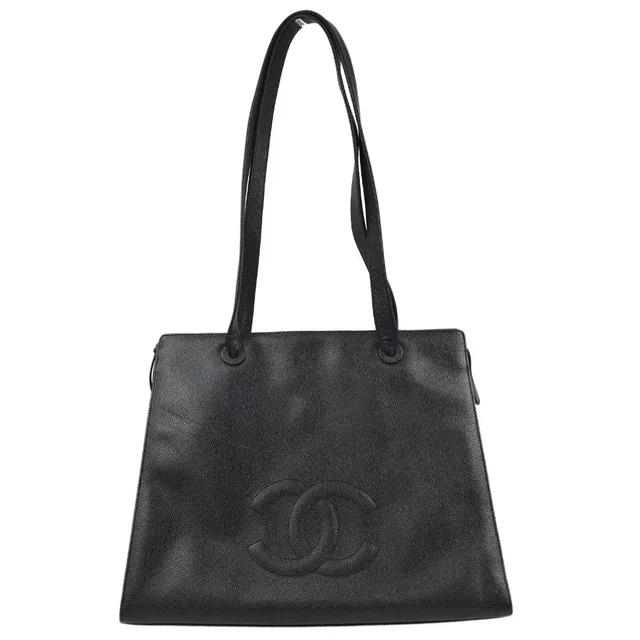 Chanel 1997-1999 Black Caviar Shoulder Tote Bag in Black Caviar leather from AMORE Vintage Tokyo