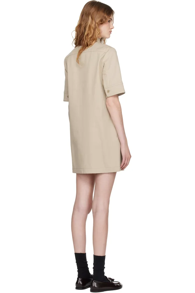 A.P.C. Beige Poly Mini Dress, photo 3 of 4 from SSENSE