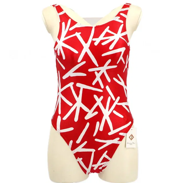 Dior abstract print swimsuit #M in Nylon from AMORE Vintage Tokyo
