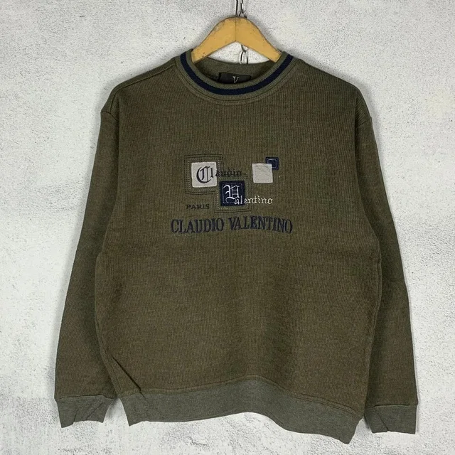 Vintage Claudio Valentino Sweatshirt Crewneck in green from Grailed