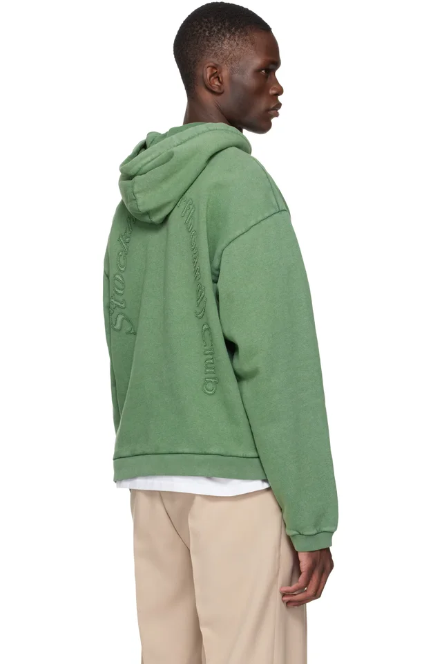 Stockholm (Surfboard) Club Green Logo Hoodie, photo 3 of 4 from SSENSE