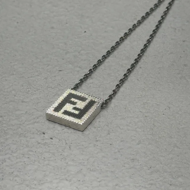 Fendi Square FF Necklace in Silver from Revivre Luxury Consignment