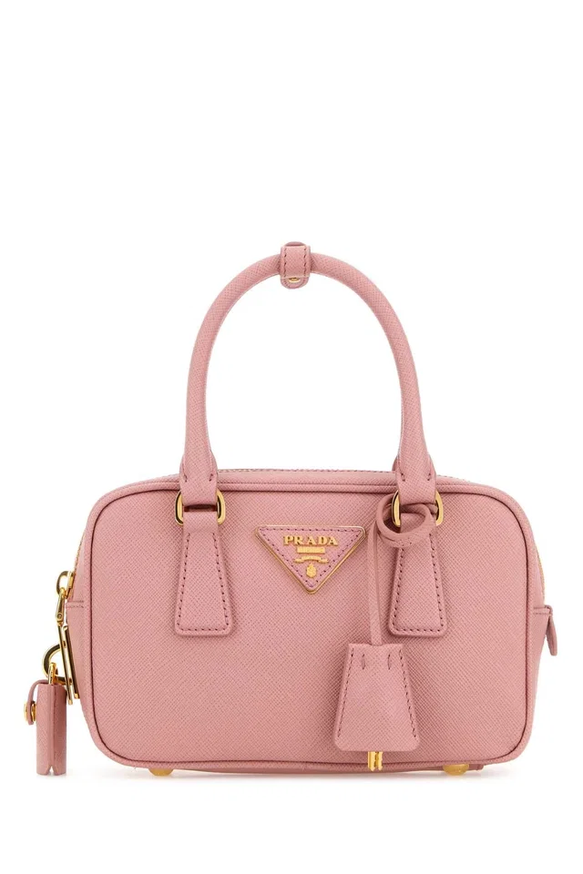 Prada Bauletto Top Handle Bag — Pink in Pink Saffiano leather from HEWI