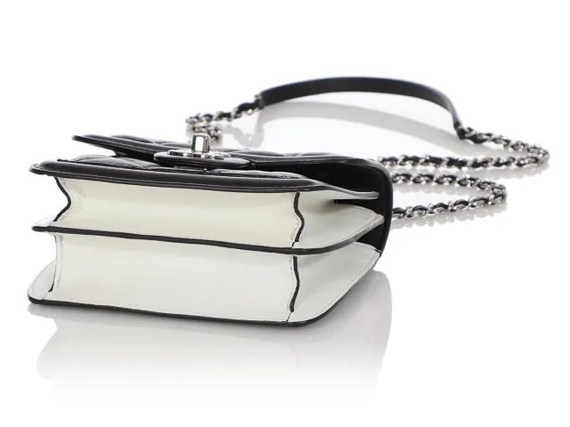 Chanel Mini Black and White Leather Citizen Flap in Black Leather from Ann's Fabulous Finds, photo 7 of 10