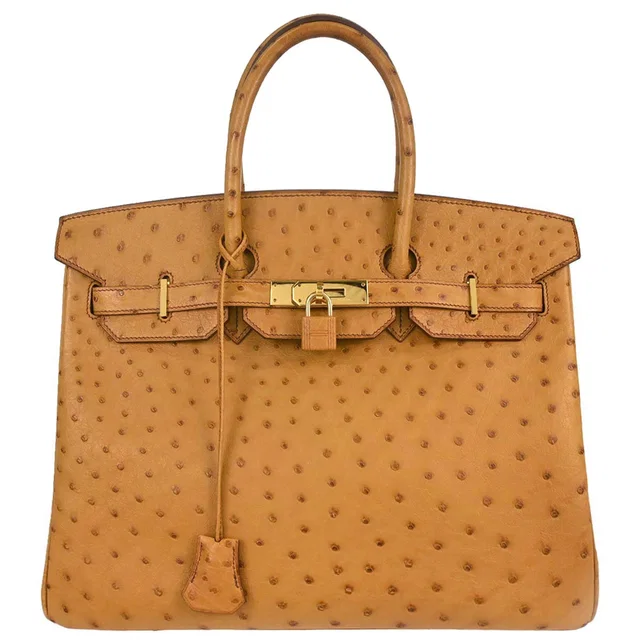 Hermès Chestnut Ostrich Birkin 35 Handbag in Ostrich from AMORE Vintage Tokyo