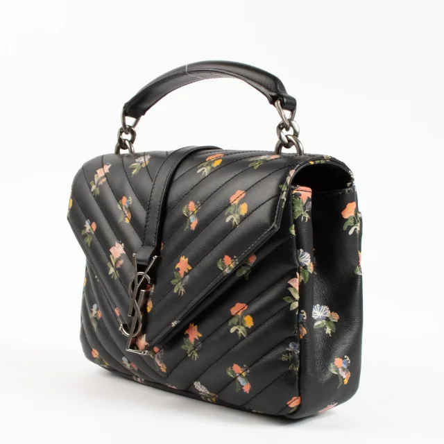 Saint Laurent Floral Medium College Bag in Black from Labellov, photo 3 of 8