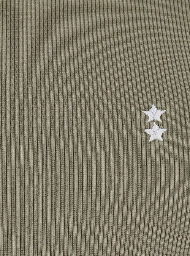 ICON DENIM Green Sleeveless Top with Round Neck and Logo Patch on the Front in Cotton for Women in Green, photo 6 of 6 from Gaudenzi Boutique