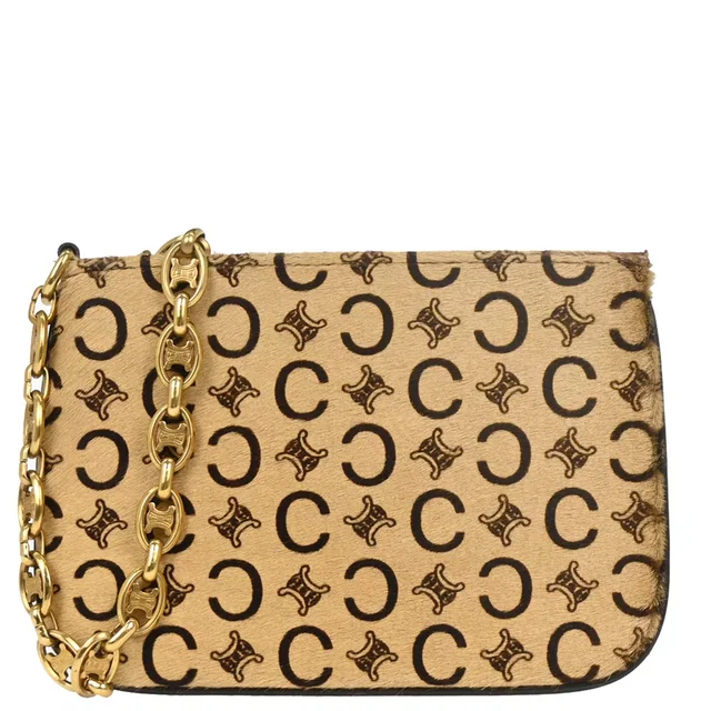 Celine Beige Pony Hair C Macadam Handbag in Beige Leather from AMORE Vintage Tokyo