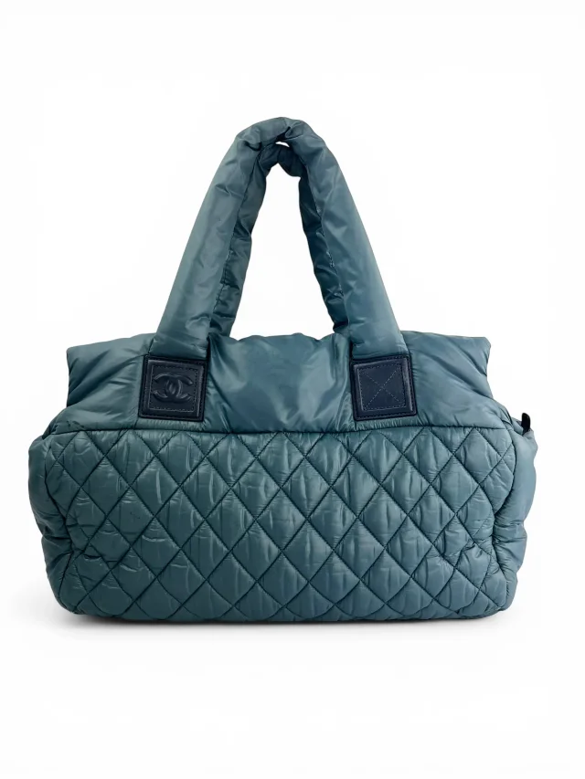 Chanel Coco Cocoon Quilted Nylon Tote in Blue Nylon from Season 2 Consign, photo 3 of 6