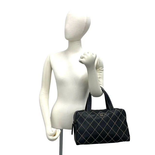 Chanel Wild Stitch Lambskin Handbag in Black Lambskin from LuxUness, photo 2 of 10