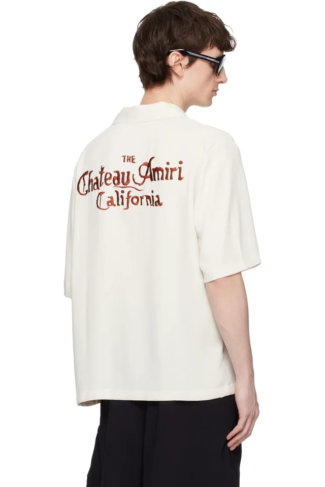 AMIRI Off-White 'MA Chateau' Camp Shirt, photo 3 of 4 from SSENSE