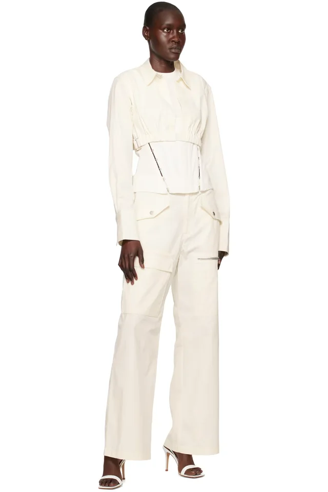 Dion Lee Off-White Slouchy Trousers, photo 4 of 4 from SSENSE