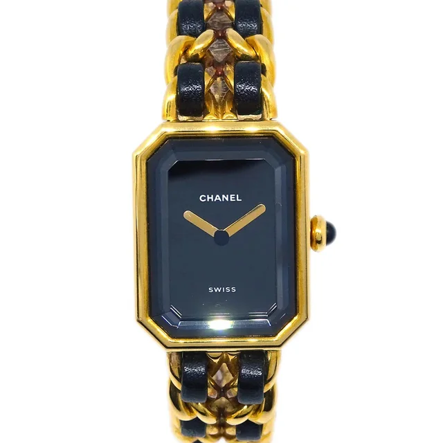Chanel Premiere Quartz Watch Gold #M in Gold Leather from AMORE Vintage Tokyo