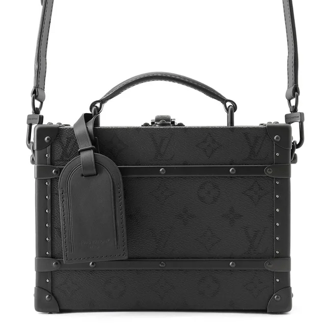 Louis Vuitton Shoulder Bag Monogram Midnight Handle Trunk Buckle Black in Black from The Reluxe