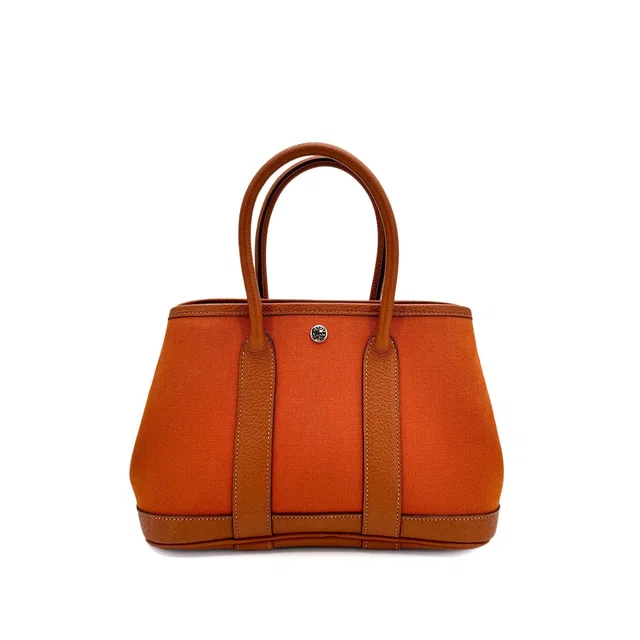 Hermès Garden Party Ttpm Potiron Toile Officier Buffle Skipper Hand Bag Square I from Luxury Promise