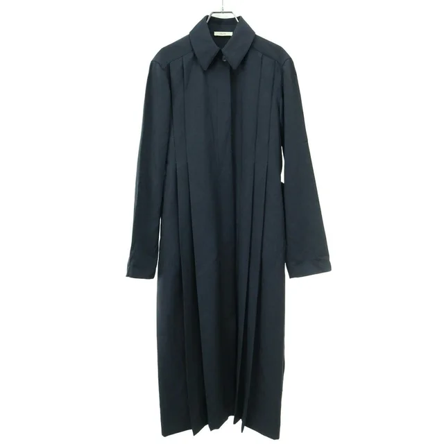 Celine by Phoebe Philo Belted Wool Long Coat 2 Charcoal Blue 34 in Blue Wool from The Reluxe