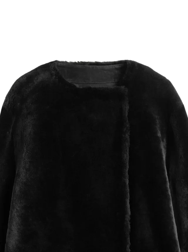 TOTEME shearling collarless coat, photo 2 of 2 from FARFETCH