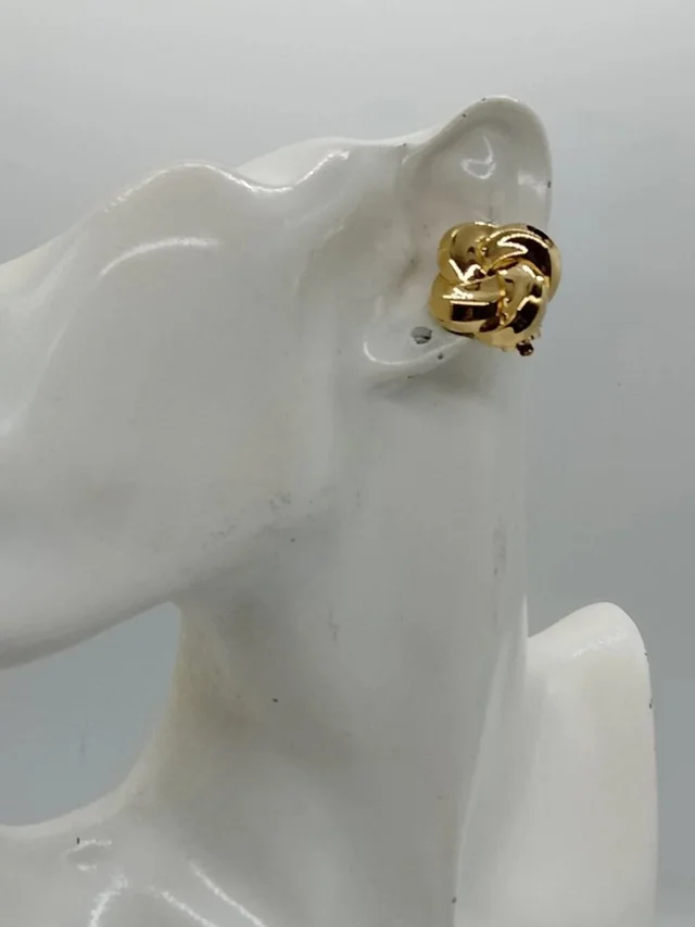 Givenchy Vintage Gold Tone Knot Clip-On Earrings Statement Designer Jewelry in gold from Poshmark, photo 4 of 10