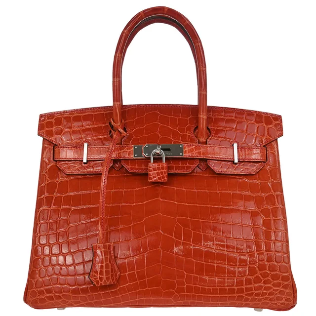 Hermès Rouge Pivoine Niloticus Birkin 30 Handbag in Red Crocodile from AMORE Vintage Tokyo