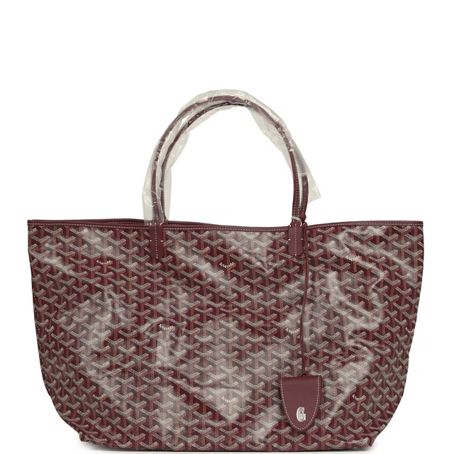 Goyard Goyardine Burgundy Saint Louis GM Tote Bag Palladium Hardware in Burgundy Calfskin from Madison Avenue Couture