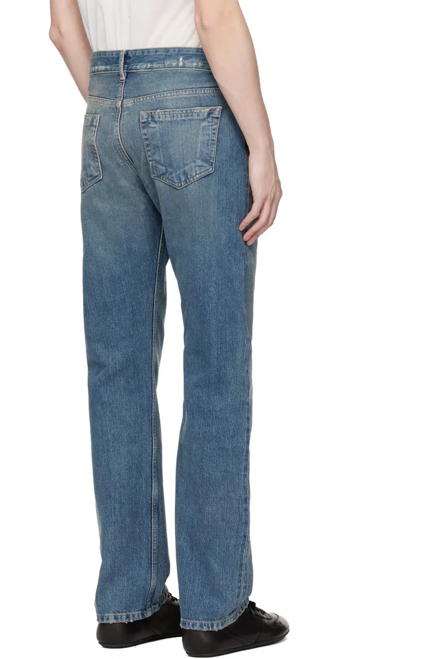 Rick Owens DRKSHDW Blue Temple Fog Cut Jeans, photo 3 of 4 from SSENSE