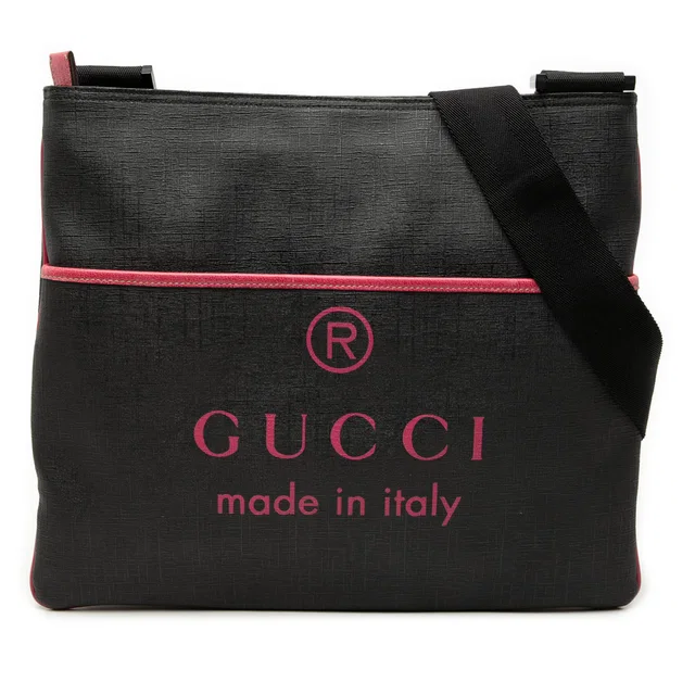 Black Gucci GG Supreme Trademark Logo Crossbody in Black Coated canvas from Designer Revival