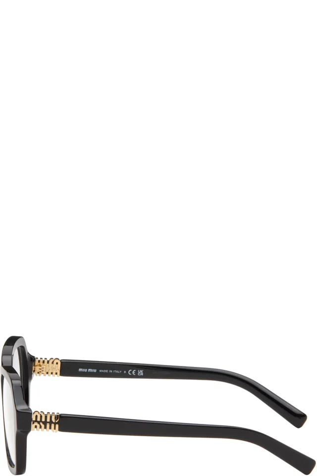 Miu Miu Eyewear Black Square Glasses, photo 3 of 4 from SSENSE