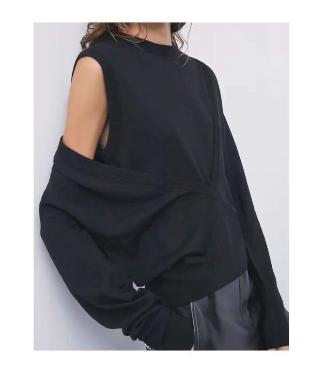 Patrizia Pepe Crew-neck long-sleeve knit top, photo 3 of 5 from SENSER