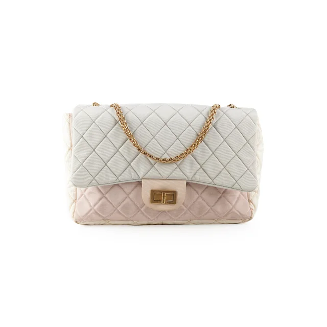 Chanel Tri-Color Microfiber Reissue Jumbo Flap Bag from The Purse Affair