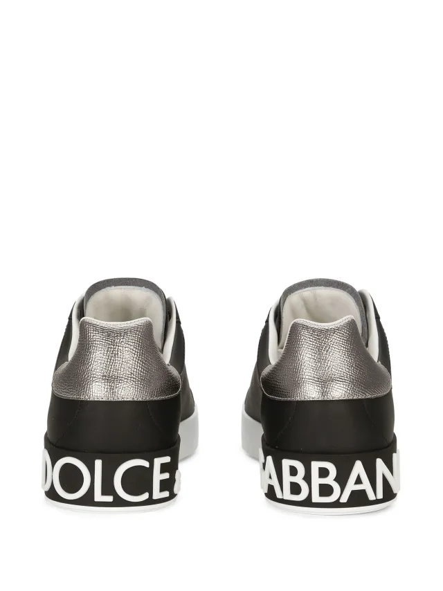 Dolce & Gabbana calfskin nappa Portofino sneakers in Black, photo 3 of 4 from FARFETCH