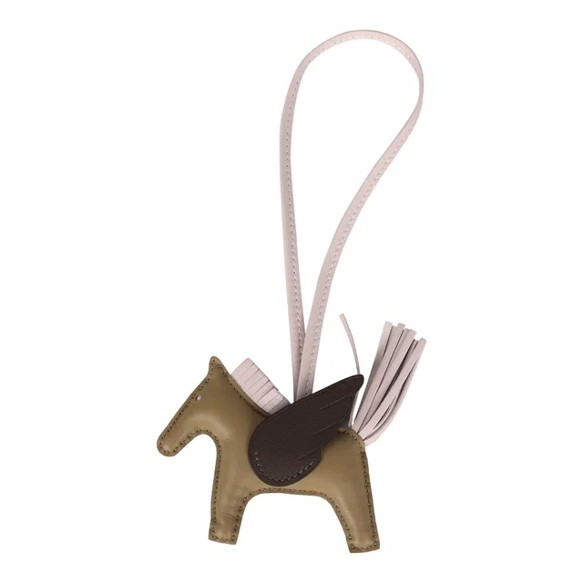 Hermès Pegasus Rodeo Bag Charm PM Beige Marfa, Mauve Pale, Moka Milo Lambskin in Beige Lambskin from Madison Avenue Couture