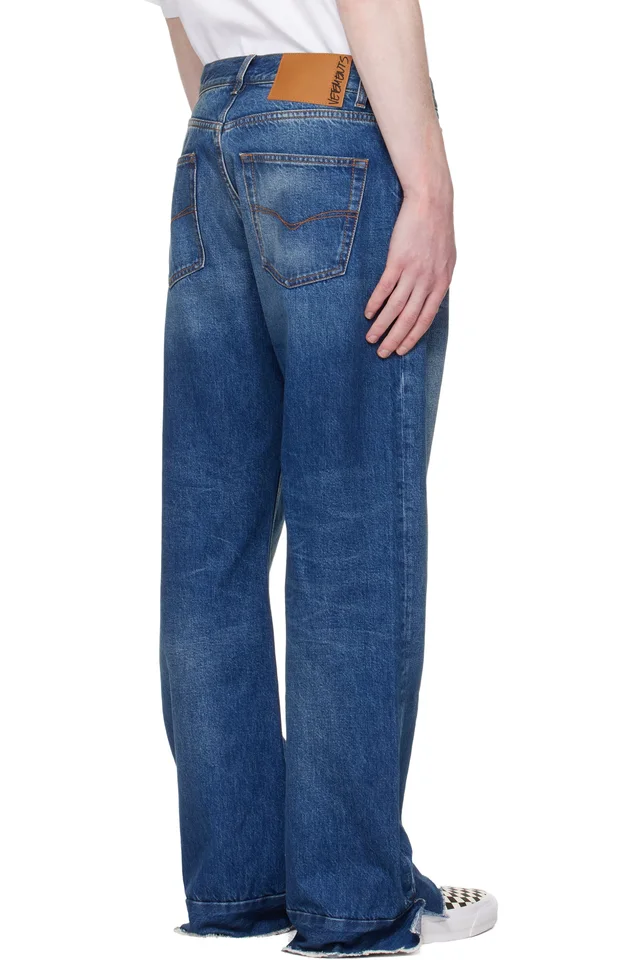 VETEMENTS Blue Bootcut Jeans, photo 3 of 4 from SSENSE