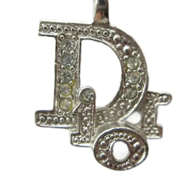 Dior Pendant Logo Rhinestone Silver in Silver from The Reluxe