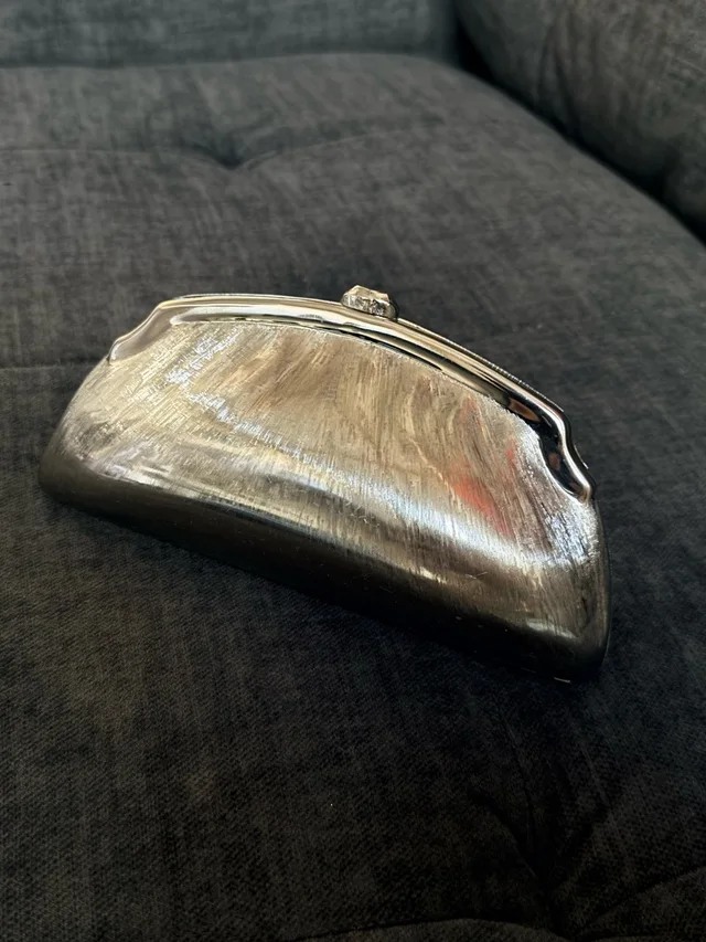 Judith Leiber Metallic Kiss-Lock Clutch Purse in silver|gray from Poshmark