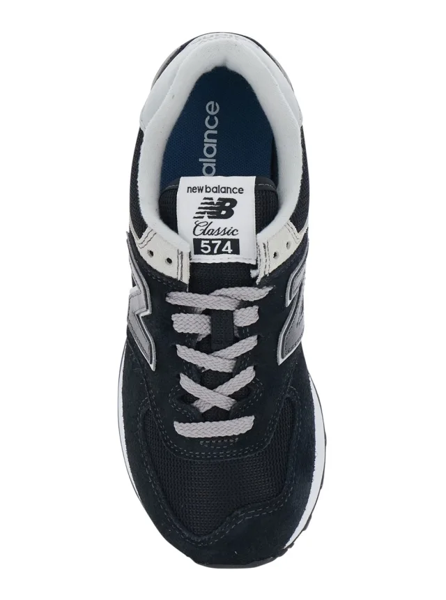 NEW BALANCE Black Low Top Sneakers with Logo Patch on the Tongue and Maxi Logo Patch on the Side in Leather and Fabric Women in Black 100% Leather/Textile, photo 7 of 8 from Gaudenzi Boutique