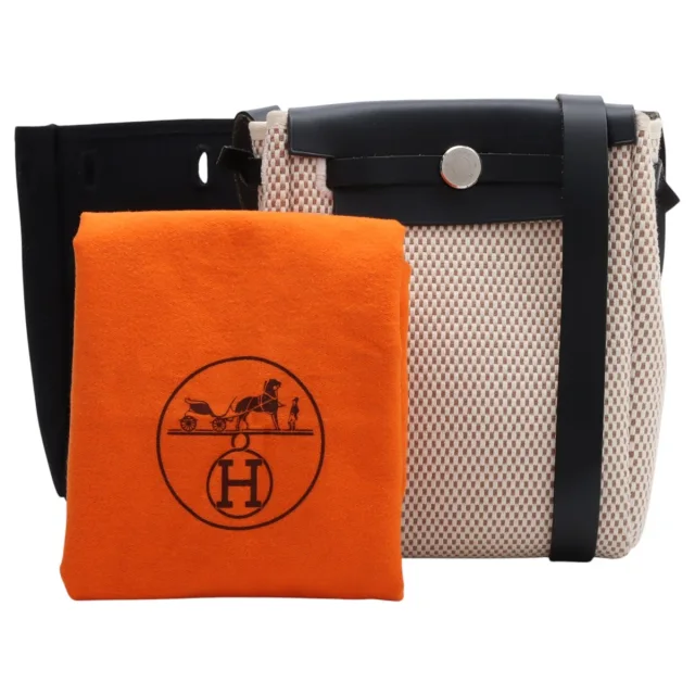 Hermès 2004 Herbag TPM Natural/Black in Black from VINTAGE QOO TOKYO, photo 11 of 11