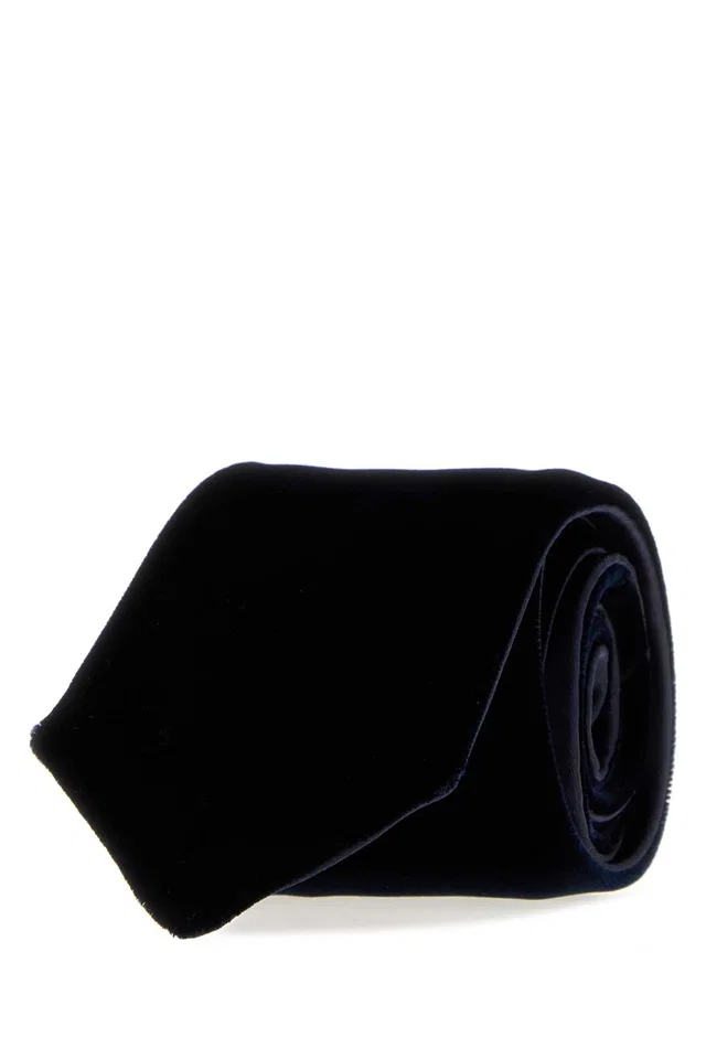Giorgio Armani Velvet Necktie — Navy Neckties in Navy Velvet from HEWI