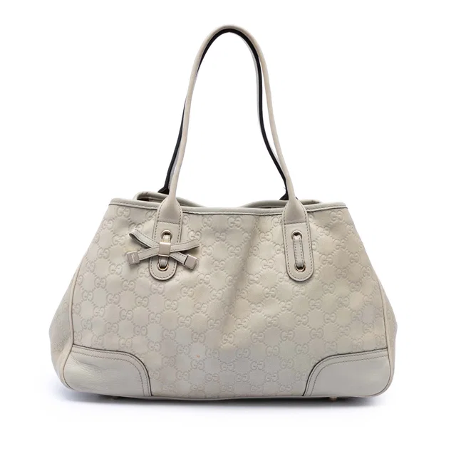 Gray Gucci Guccissima Princy Tote in Grey Leather from Designer Revival