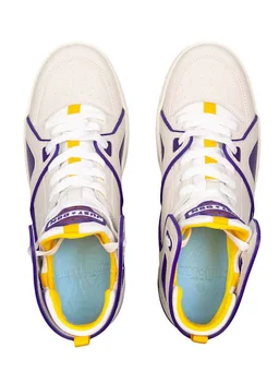 JUST DON High-Top Sneakers with Side Detail in 70% Calf, 30% Lycra®, photo 6 of 8 from LUISAVIAROMA