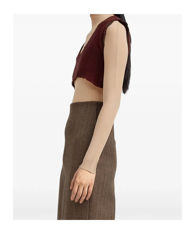 Maison Margiela Distressed Cropped Knitted Top, photo 4 of 5 from SENSER