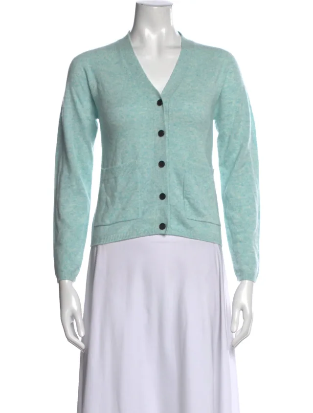 Burberry Cashmere V-Neck Sweater in blue Cashmere from The RealReal
