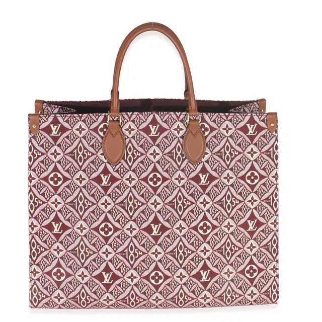 Louis Vuitton Bordeaux Jacquard Canvas Since 1854 Onthego GM in Burgundy Canvas from myGemma