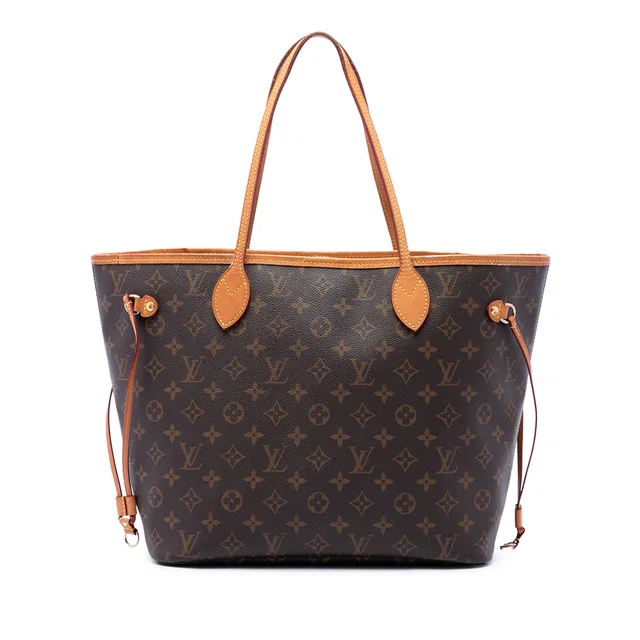 Brown Louis Vuitton Monogram Neverfull MM Tote Bag in Brown Coated canvas from Designer Revival