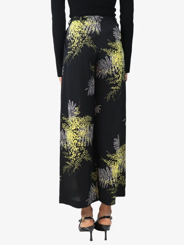Valentino Garavani Black and yellow floral culottes - size UK 4 in Black Silk from Sign of the Times, photo 3 of 3