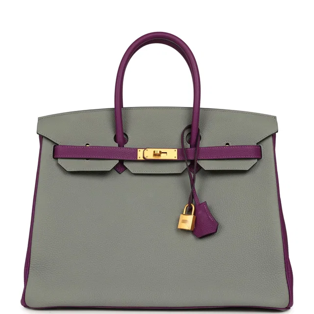 Hermès Special Order (HSS) Birkin 35 Gris Mouette, Anemone Togo Brushed Gold Hardware in Grey Togo leather from Madison Avenue Couture