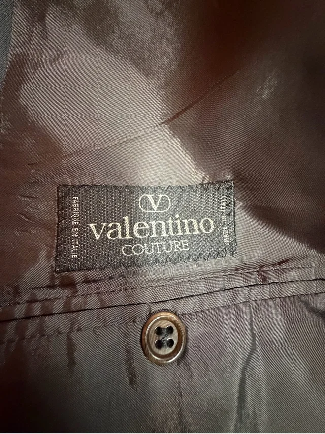 Vintage 90s Valentino Couture 46r Gray Pinstripe Double Breasted Blazer Italy in red|gray from Poshmark